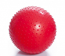 Мяч гимнастический игольчатый с насосом 65 см, красный, М-165.